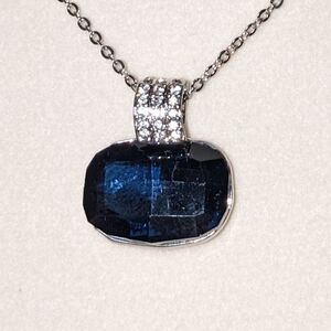 Blue Sapphire Gemstone 4.00 CTTW 925 Sterling Silver Pendant Necklace